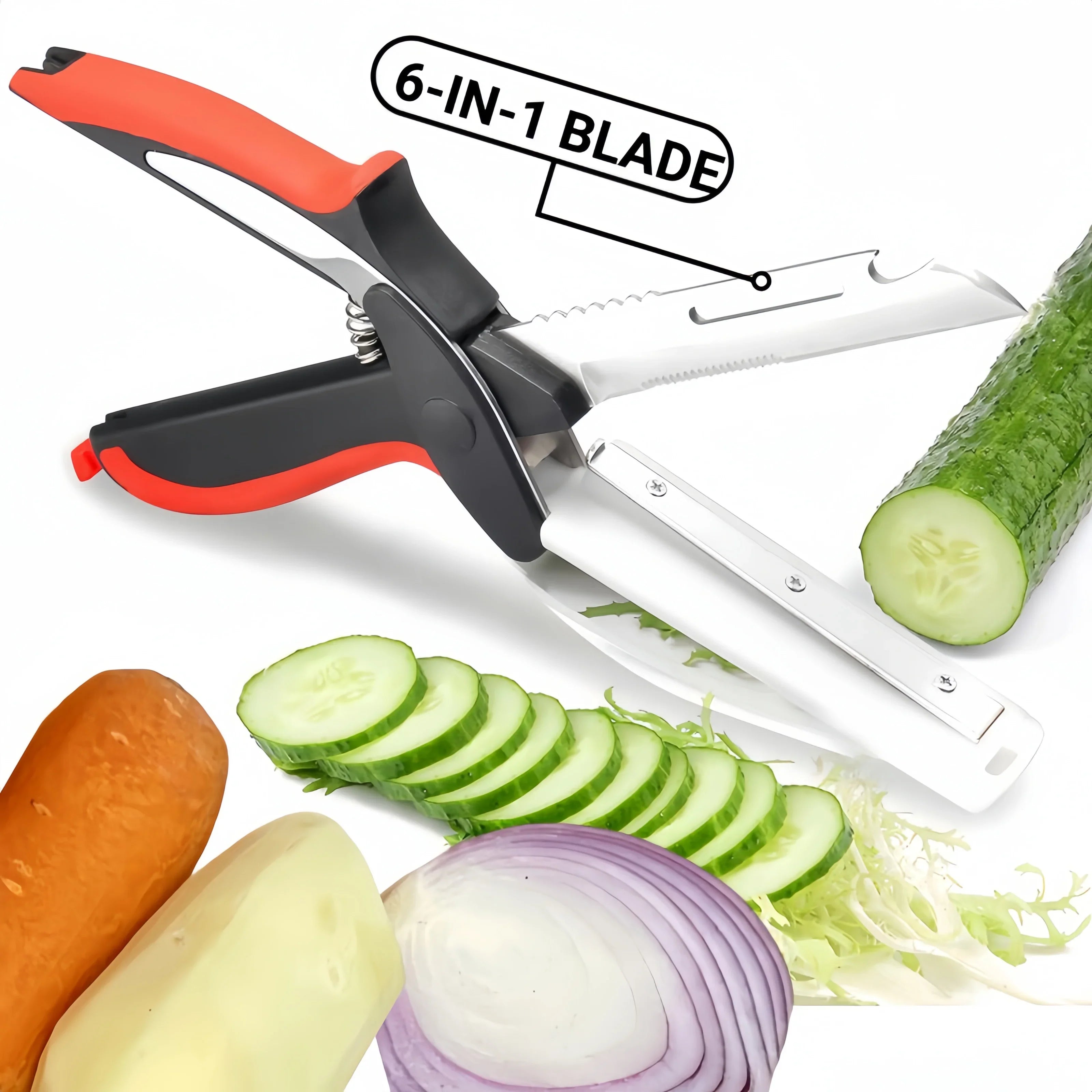 Cutting Board Scissors 6 in 1 Salad Chopper