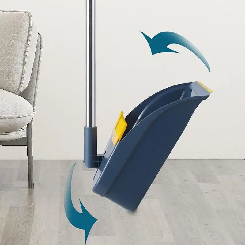 Rotatable Broom and Dustpan Set with Long Handle