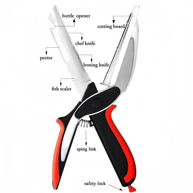 Cutting Board Scissors 6 in 1 Salad Chopper