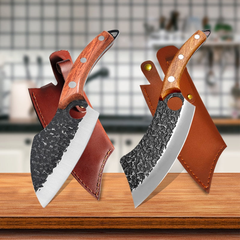 Chef Knife Forged Stainless Steel Kitchen Knives for Meat Bone Fish Vegetables Outdoor Camping Slicing Cleaver Butcher Knife Handmade Knives - Statnmore-7861