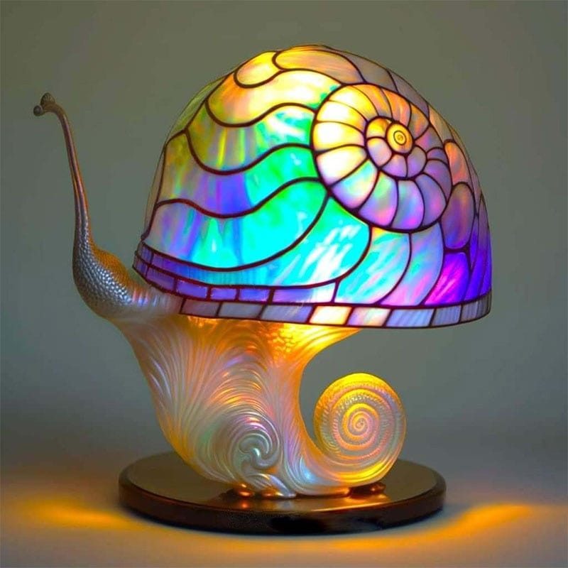 Vintage Stained Resin Mushroom Table Lamp