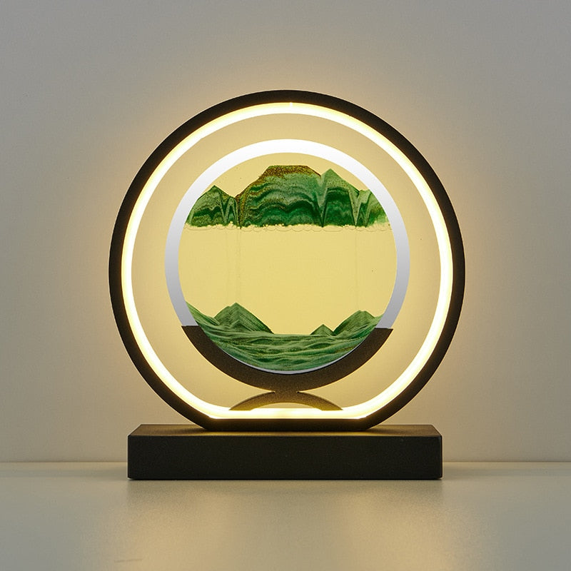 Unique Decorative Sand Painting Night Light Table Lamp