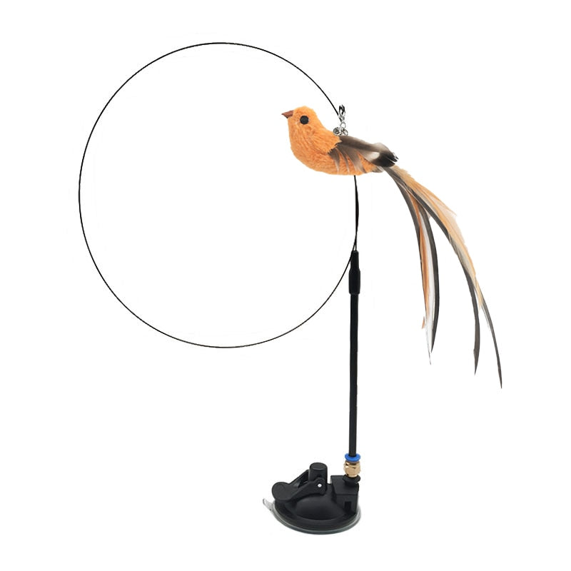 Simulation Funny Feather Bird Interactive Cat Toy