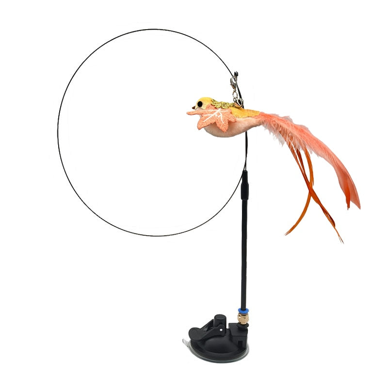 Simulation Funny Feather Bird Interactive Cat Toy