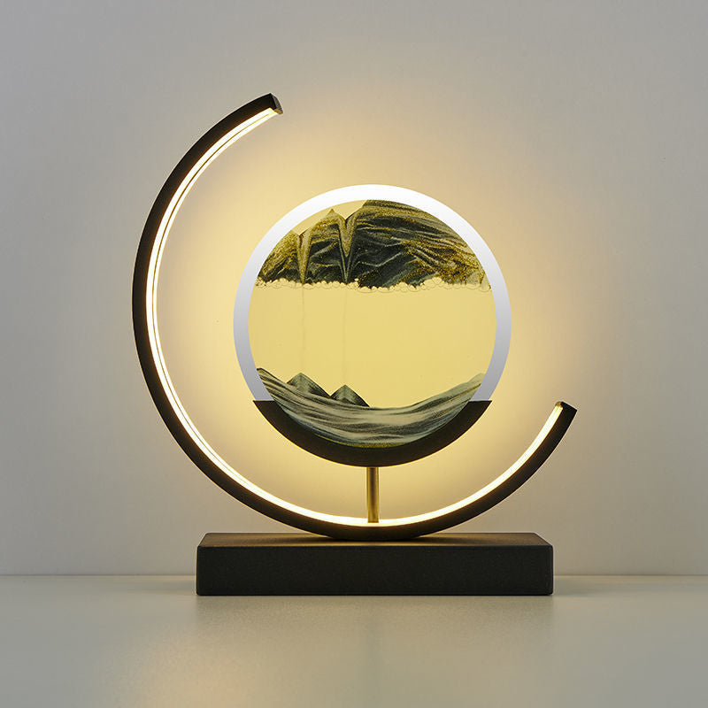 Unique Decorative Sand Painting Night Light Table Lamp