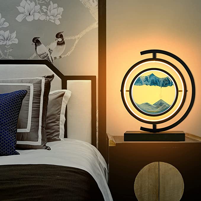 Unique Decorative Sand Painting Night Light Table Lamp