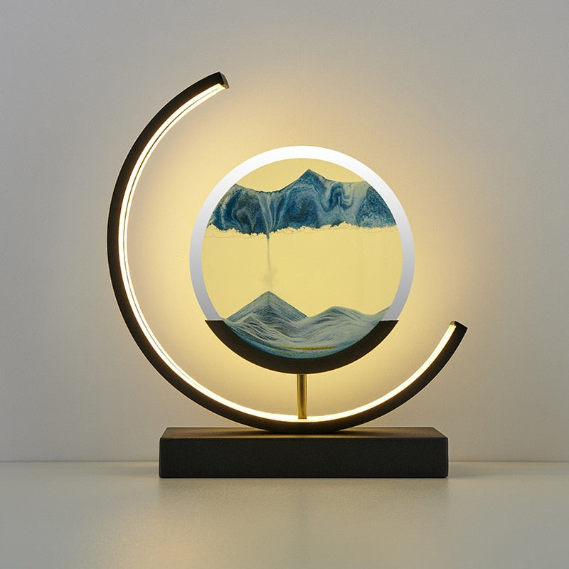 Unique Decorative Sand Painting Night Light Table Lamp