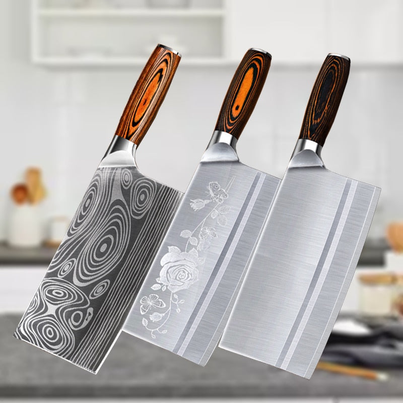 Stainless Steel  Kitchen Knives  Meat Cleaver 8inch Chinese Knife Butcher Knife Chopper Vegetable Cutter Kitchen Chef Knife Handmade Knives Handmade Knife - Statnmore-7861