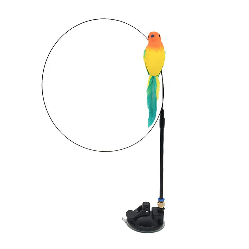 Simulation Funny Feather Bird Interactive Cat Toy