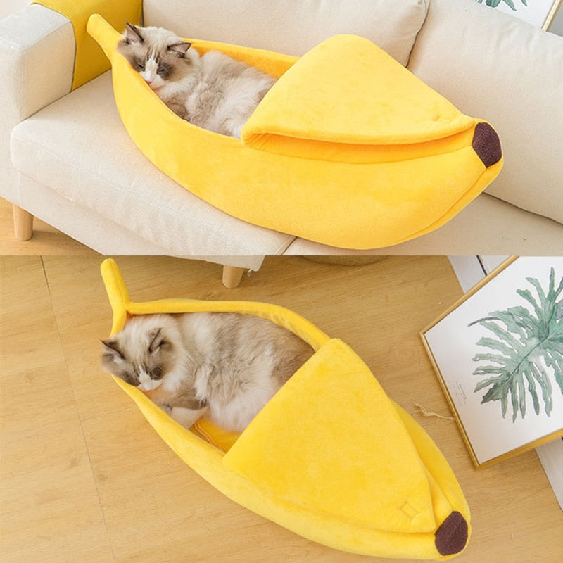 Banana Cat Bed Cat Furniture Handmade Cat Beds Catnip Toys Cat Grooming Cat House Scratching Post - Statnmore-7861