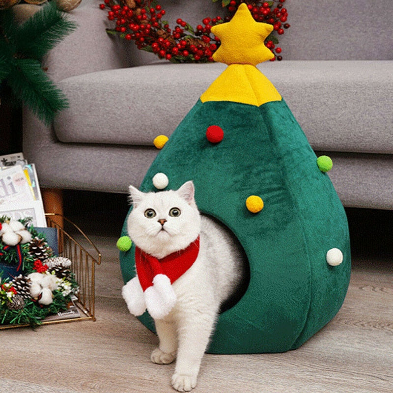 Christmas Cat House Cat Bed Comfort Cat Home Handmade Cat Toys - Statnmore-7861