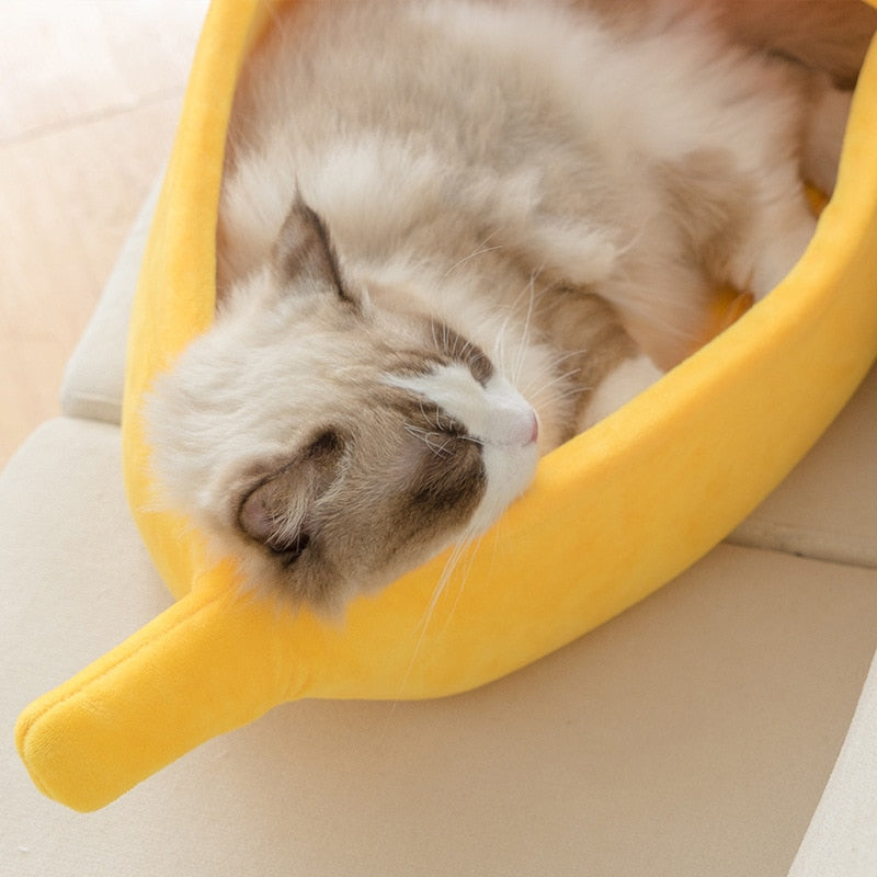 Banana Cat Bed Cat Furniture Handmade Cat Beds Catnip Toys Cat Grooming Cat House Scratching Post - Statnmore-7861