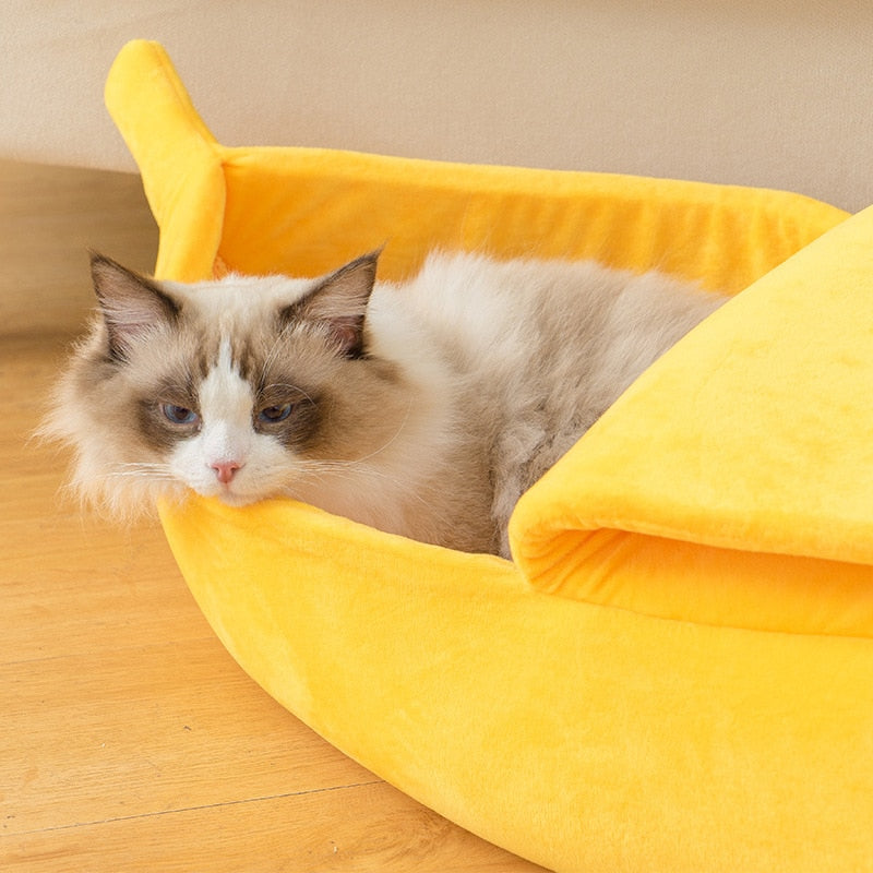 Banana Cat Bed Cat Furniture Handmade Cat Beds Catnip Toys Cat Grooming Cat House Scratching Post - Statnmore-7861